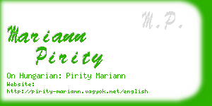 mariann pirity business card